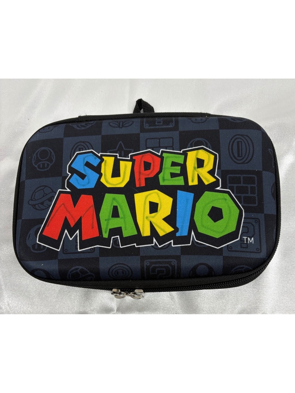 Nintendo Super Mario Hard Shell Universal Electronics Zippered Travel Case EUC